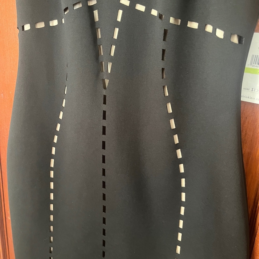Calvin Klein Black Cutout Midi Dress BRAND NEW - Picture 3 of 6